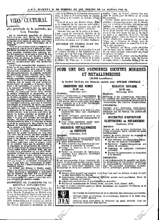 ABC MADRID 20-02-1968 página 61