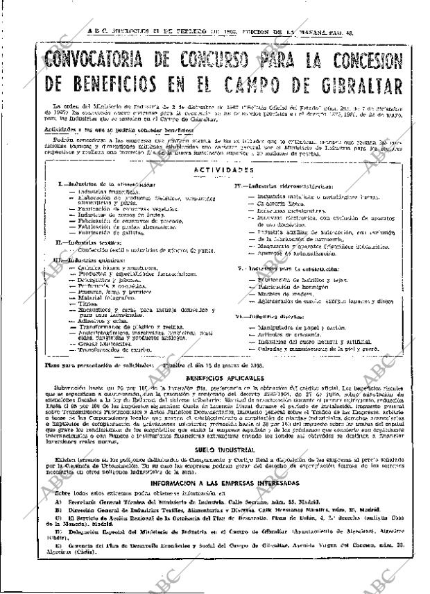 ABC MADRID 21-02-1968 página 48