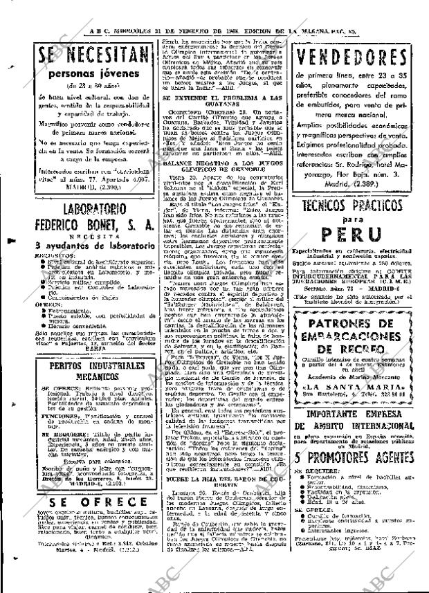 ABC MADRID 21-02-1968 página 80