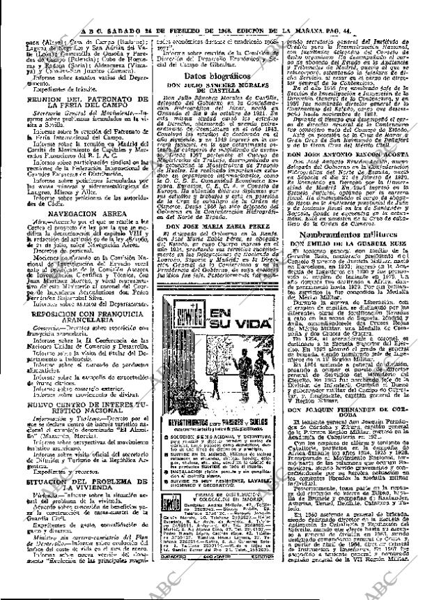 ABC MADRID 24-02-1968 página 44