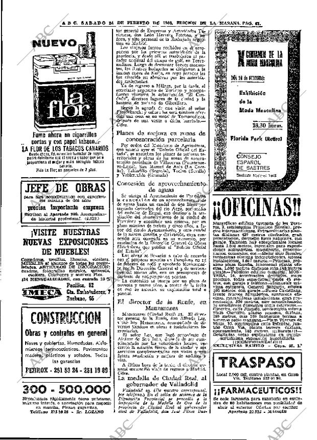 ABC MADRID 24-02-1968 página 62