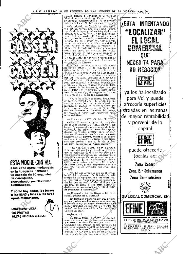 ABC MADRID 24-02-1968 página 70