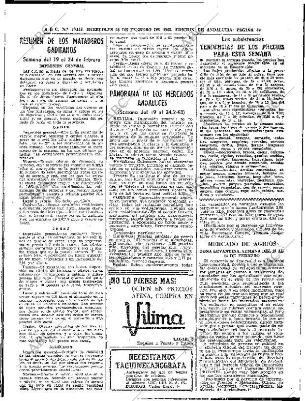 ABC SEVILLA 28-02-1968 página 32