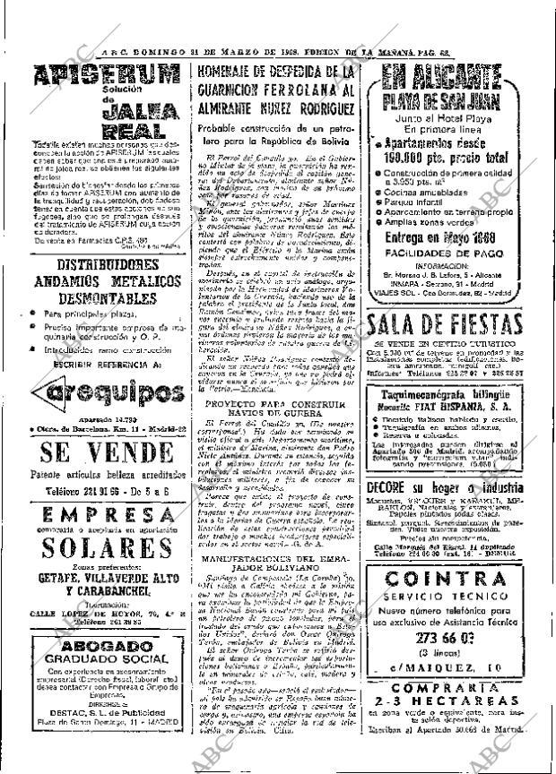 ABC MADRID 31-03-1968 página 62