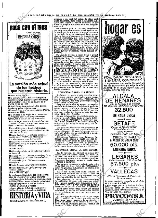 ABC MADRID 31-03-1968 página 72