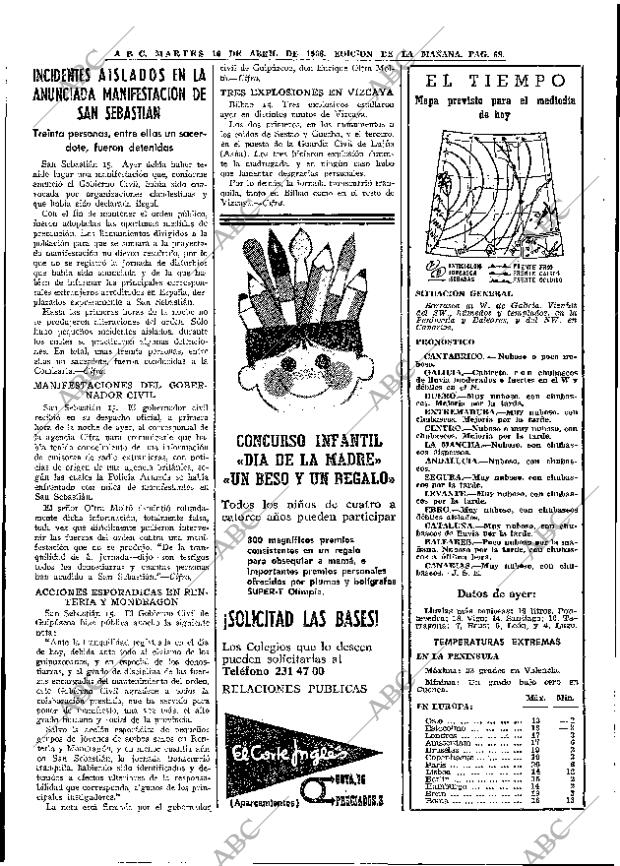 ABC MADRID 16-04-1968 página 68