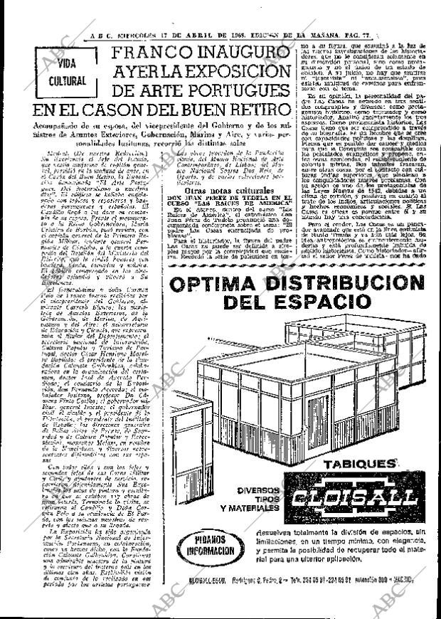 ABC MADRID 17-04-1968 página 77