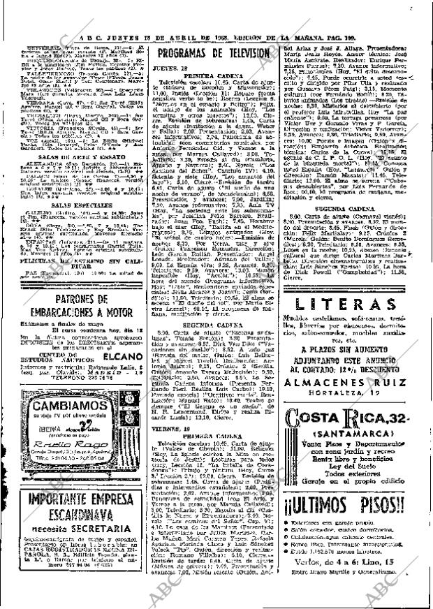 ABC MADRID 18-04-1968 página 109
