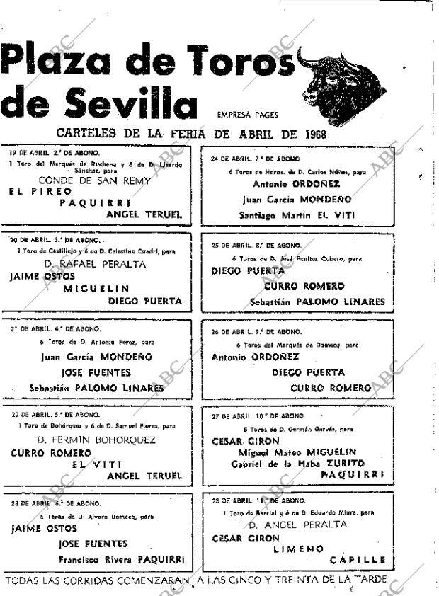 ABC SEVILLA 18-04-1968 página 18