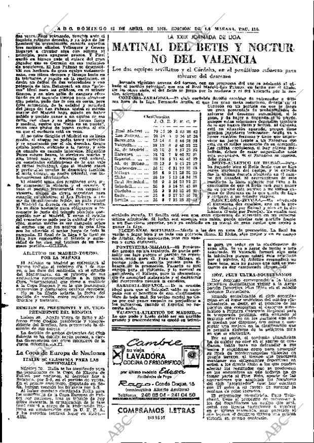 ABC MADRID 21-04-1968 página 116