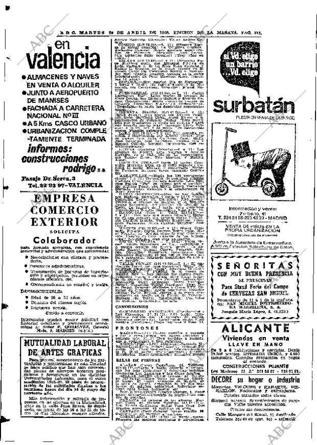 ABC MADRID 23-04-1968 página 112