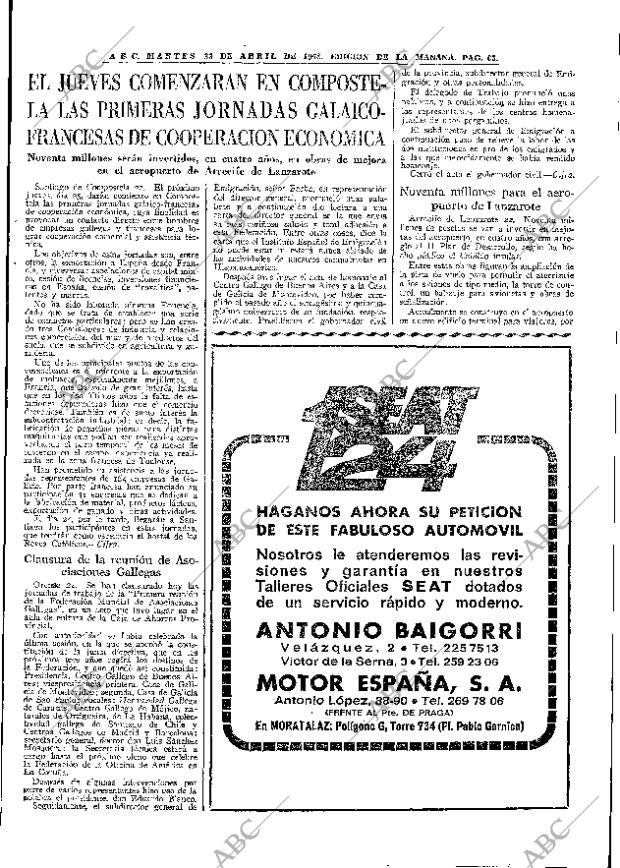 ABC MADRID 23-04-1968 página 65