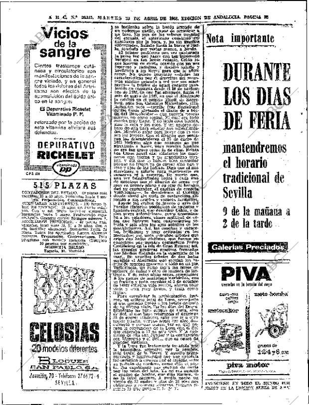 ABC SEVILLA 23-04-1968 página 38