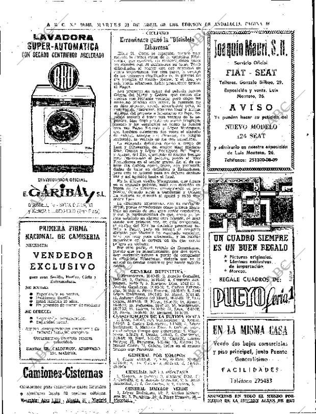 ABC SEVILLA 23-04-1968 página 66
