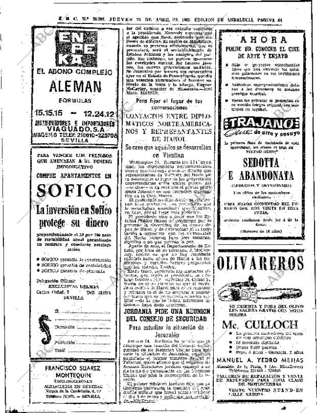 ABC SEVILLA 25-04-1968 página 64