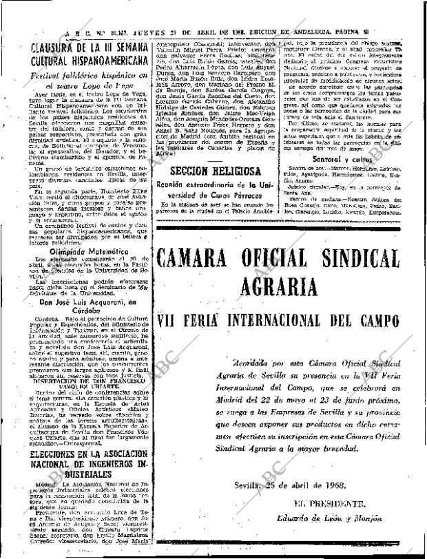 ABC SEVILLA 25-04-1968 página 89
