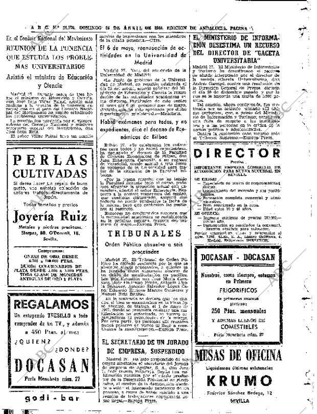 ABC SEVILLA 28-04-1968 página 70