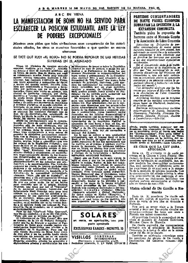 ABC MADRID 14-05-1968 página 45