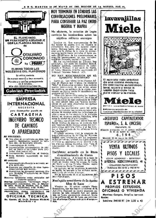 ABC MADRID 14-05-1968 página 46