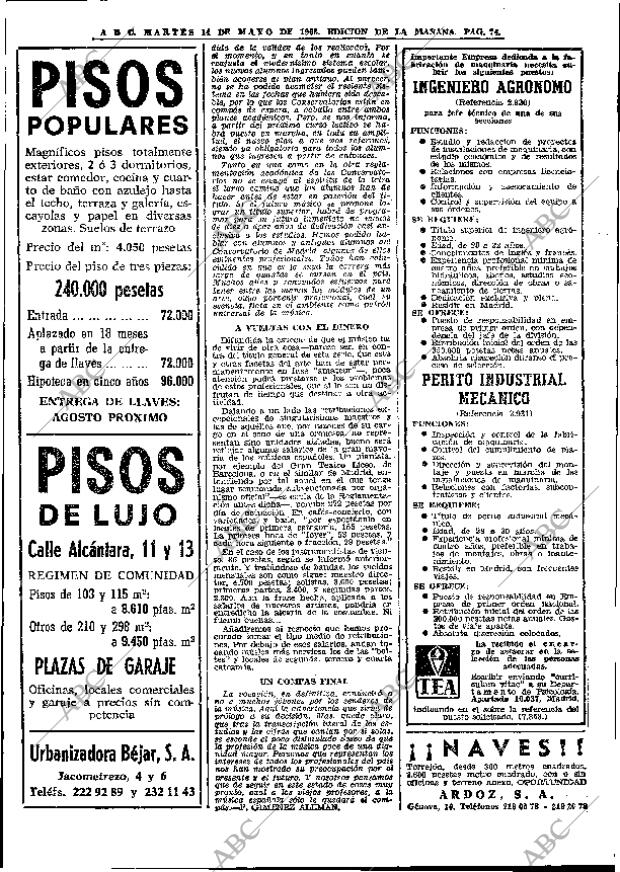 ABC MADRID 14-05-1968 página 74