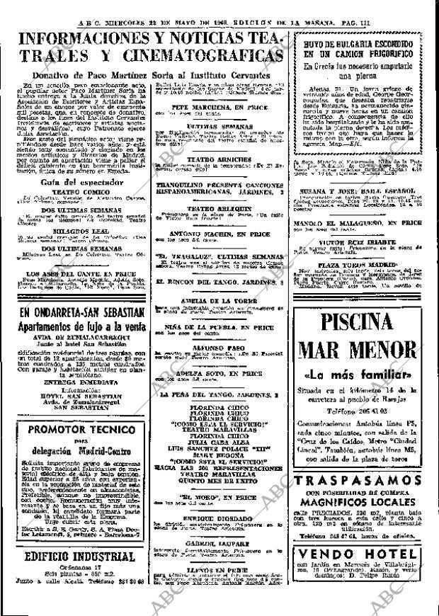 ABC MADRID 22-05-1968 página 111