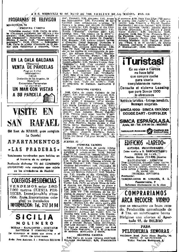 ABC MADRID 22-05-1968 página 118