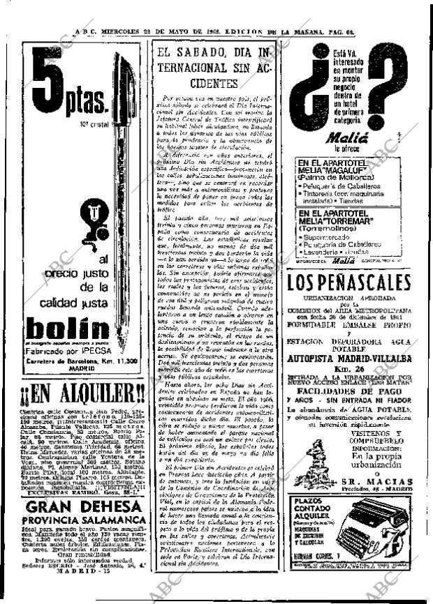 ABC MADRID 22-05-1968 página 66