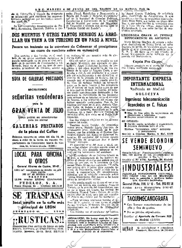 ABC MADRID 04-06-1968 página 66