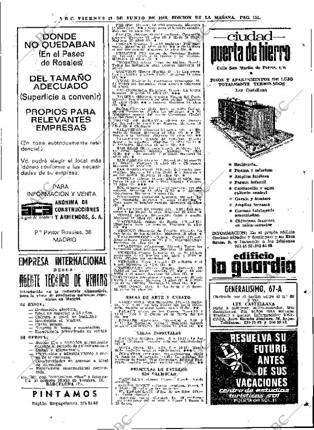 ABC MADRID 21-06-1968 página 131