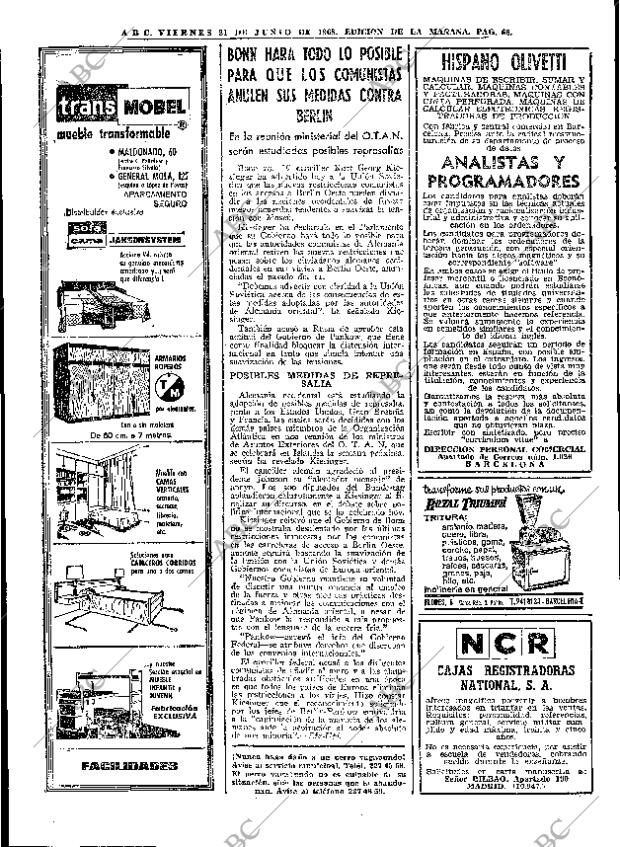 ABC MADRID 21-06-1968 página 66