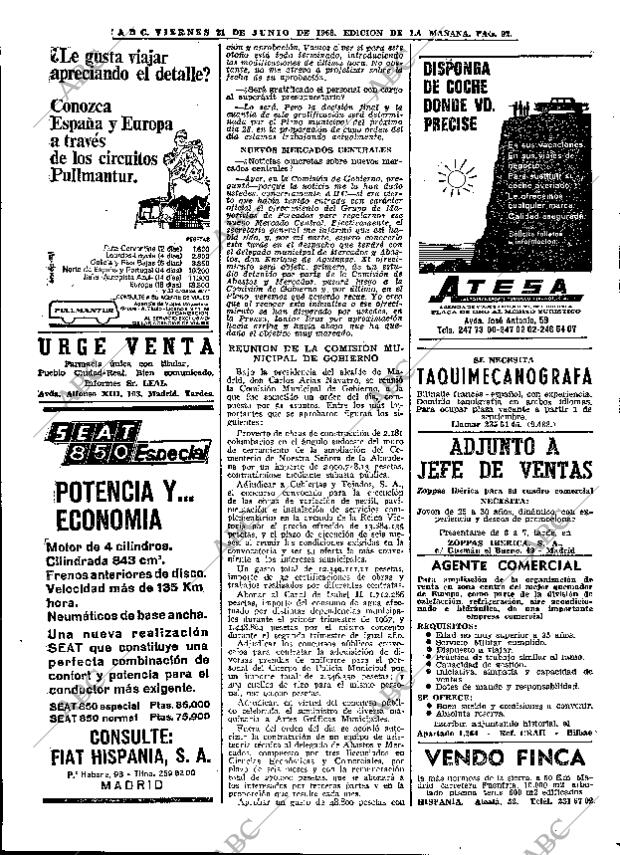 ABC MADRID 21-06-1968 página 92