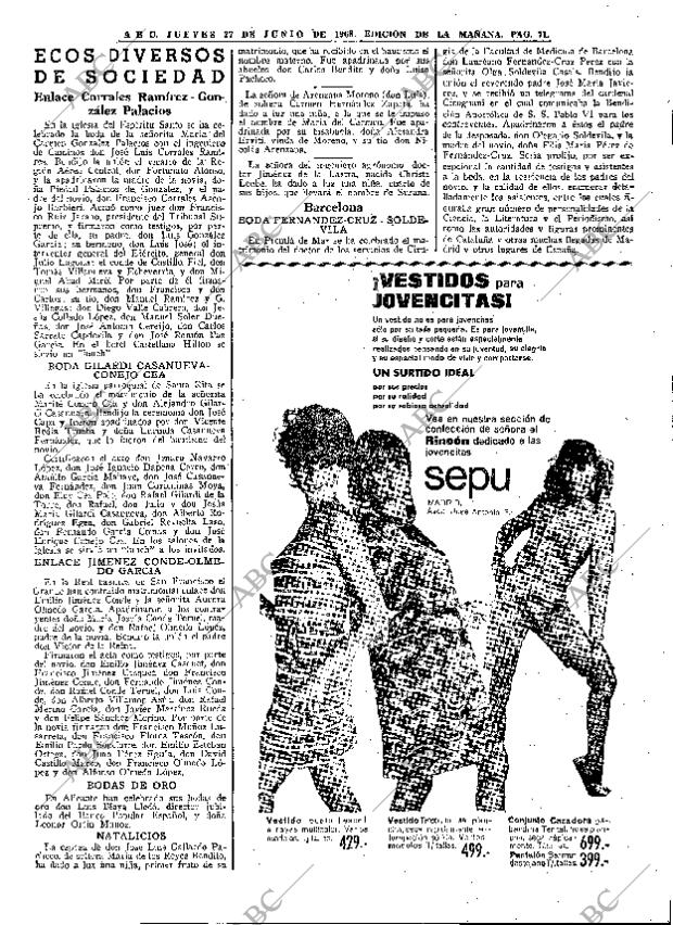 ABC MADRID 27-06-1968 página 71