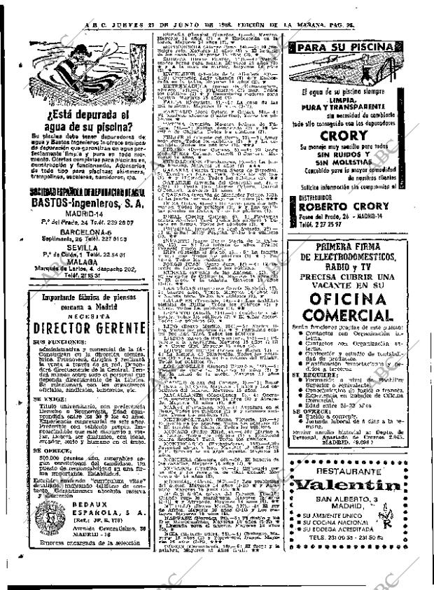 ABC MADRID 27-06-1968 página 98