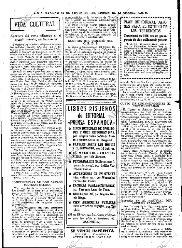 ABC MADRID 20-07-1968 página 65