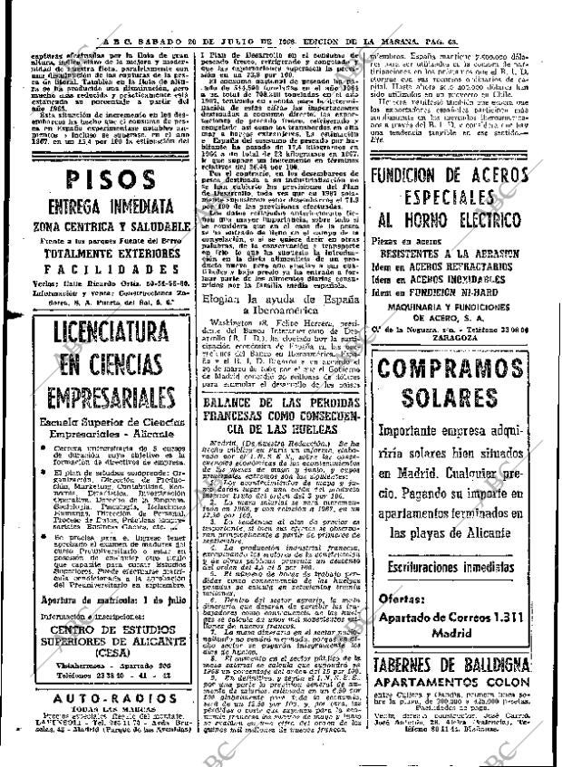 ABC MADRID 20-07-1968 página 68