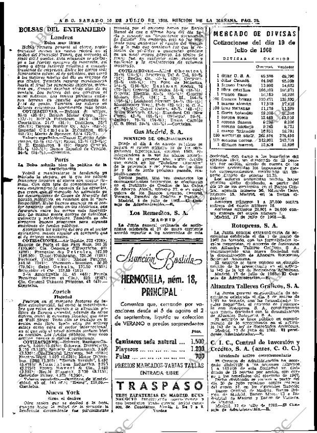 ABC MADRID 20-07-1968 página 70