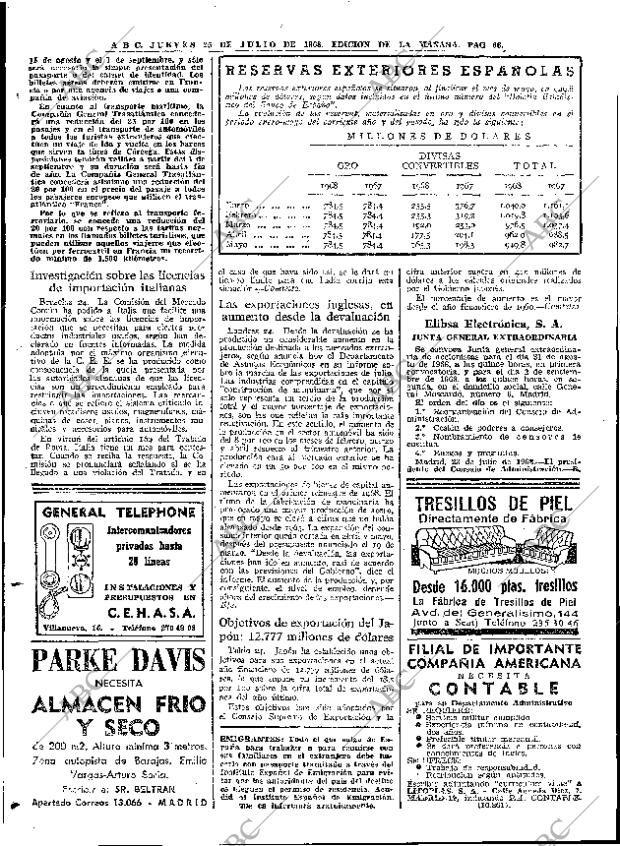 ABC MADRID 25-07-1968 página 66