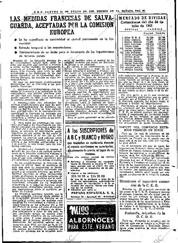 ABC MADRID 25-07-1968 página 67