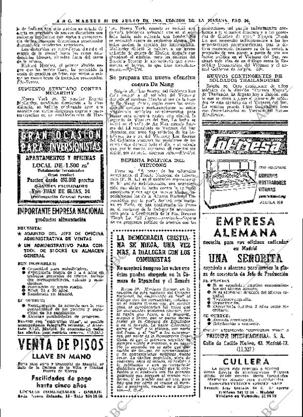 ABC MADRID 30-07-1968 página 36