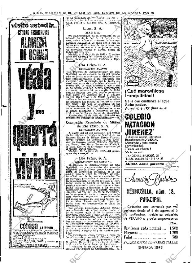 ABC MADRID 30-07-1968 página 62