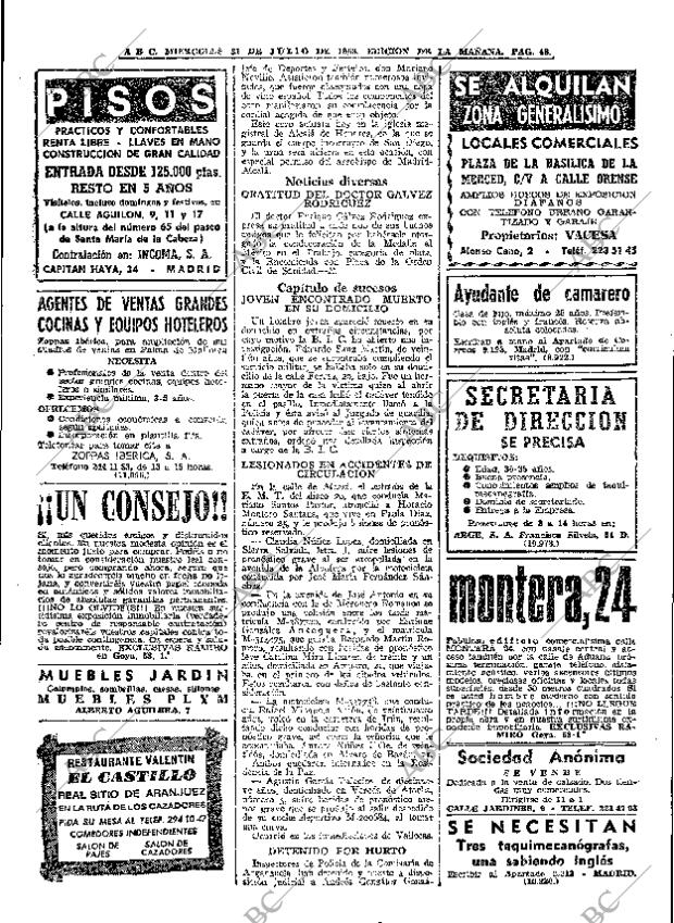 ABC MADRID 31-07-1968 página 48