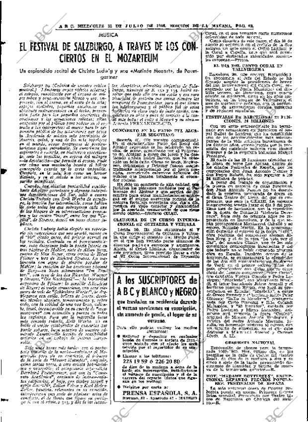 ABC MADRID 31-07-1968 página 62