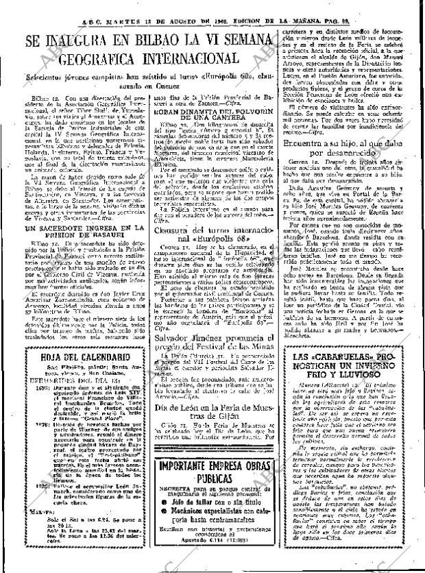 ABC MADRID 13-08-1968 página 39