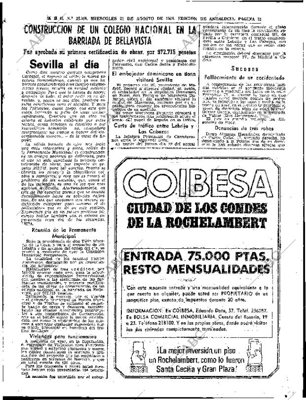 ABC SEVILLA 21-08-1968 página 31