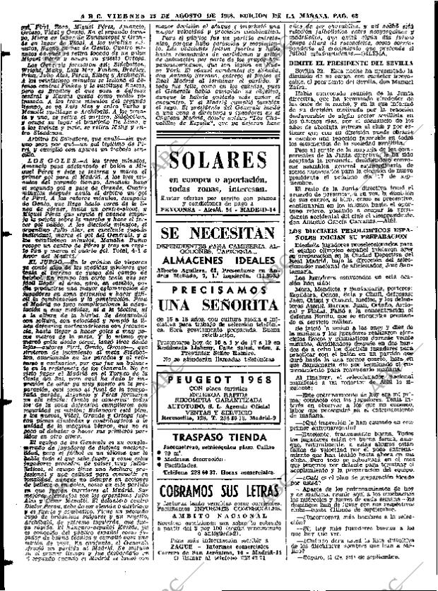 ABC MADRID 23-08-1968 página 62