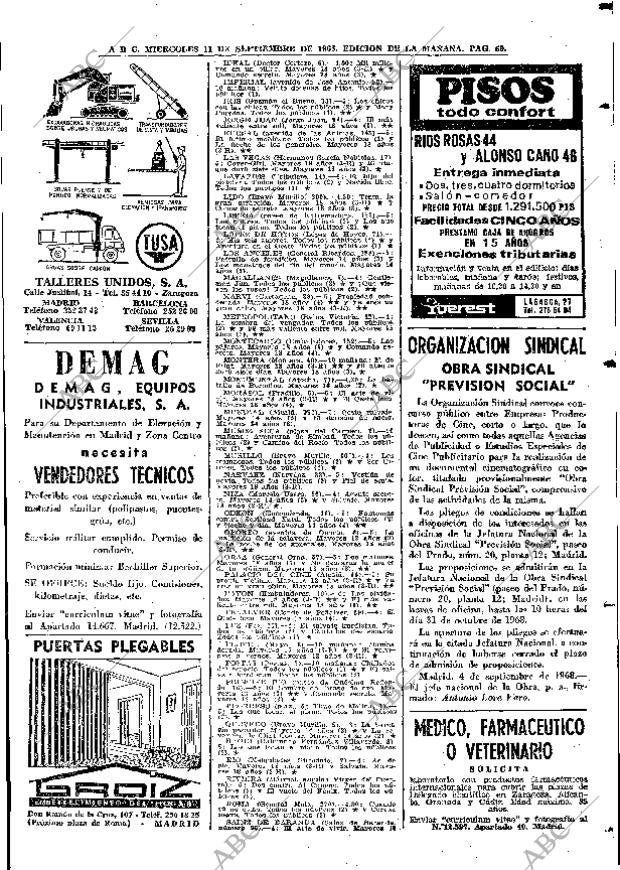 ABC MADRID 11-09-1968 página 67