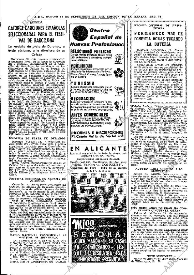 ABC MADRID 14-09-1968 página 72