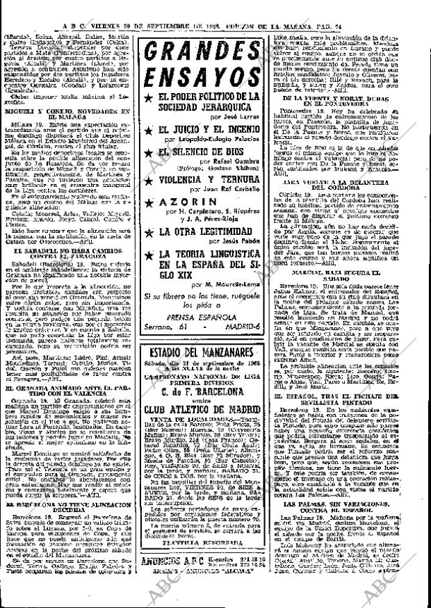 ABC MADRID 20-09-1968 página 68