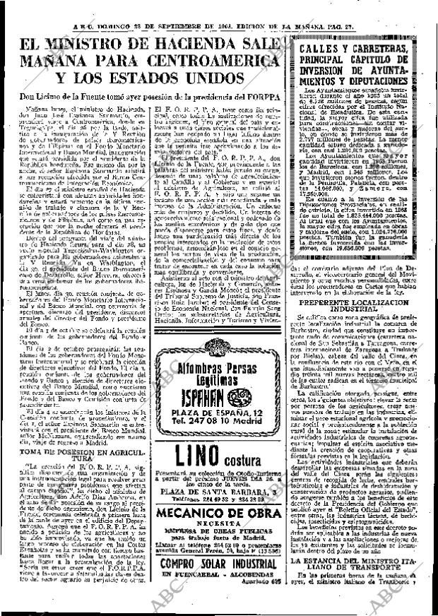 ABC MADRID 22-09-1968 página 27
