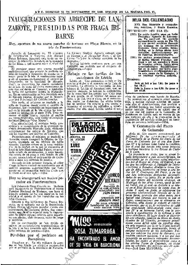 ABC MADRID 22-09-1968 página 41